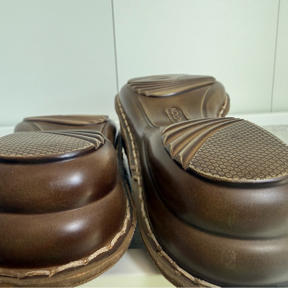 Covington Heather Bronze Leather Fisherman Comfort Slip On Slide Wedge Sandals 8 - Picture 9 of 12
